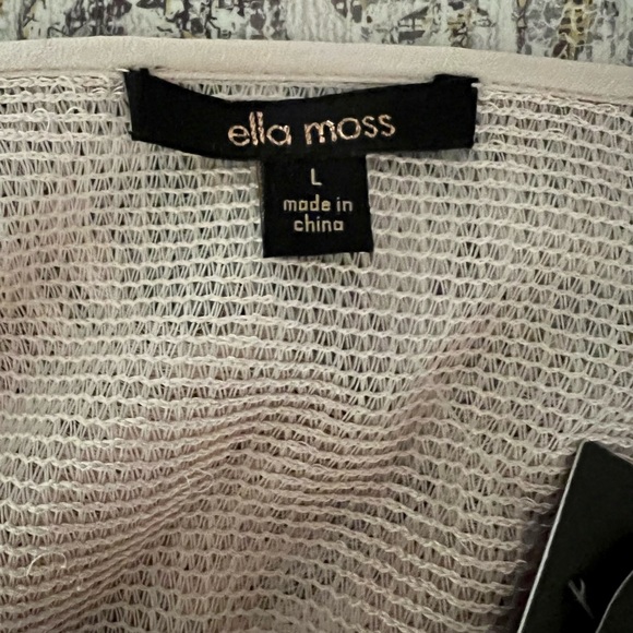 MWT! Ella Moss size L black sheer, polka dot and fringe top. Never worn! - Picture 7 of 9